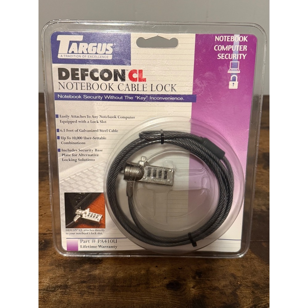 Targus DEFCON CL Notebook Cable Lock PA410U 6.5ft Combination Laptop Security - Picture 4 of 4